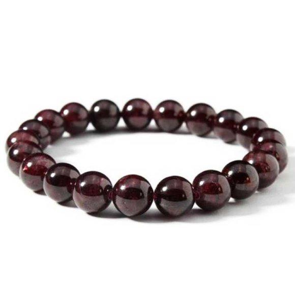 Natural Red Garnet Gemstone Bracelet - Picture 1 of 2